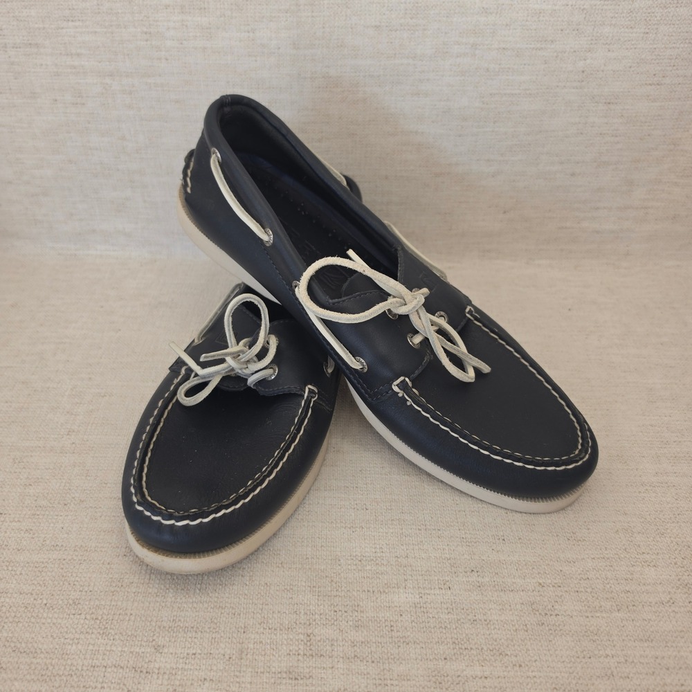 Sperry Top-Sider Mens 13M Navy Blue Leather Authentic Original Boat Shoes